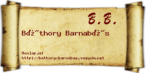 Báthory Barnabás névjegykártya