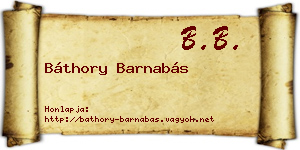 Báthory Barnabás névjegykártya